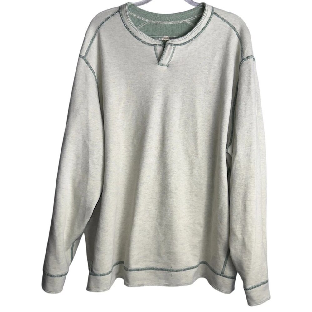 Tommy Bahama Fliprider Abaco Reversible Cotton Sweatshirt Mens 3XB Tropical Fern - Picture 7 of 12